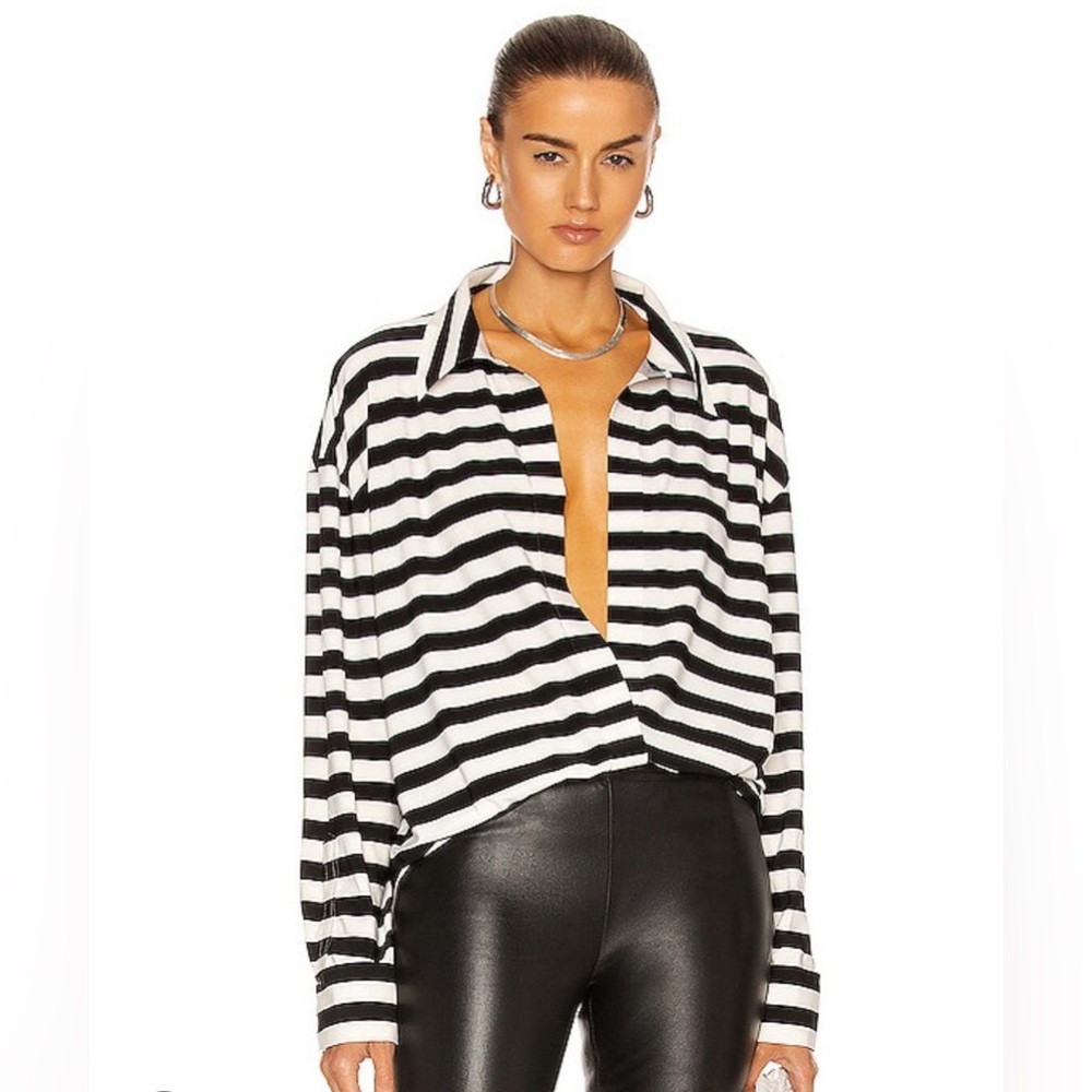 Norma Kamala - Striped Oversized Boyfriend Shirt